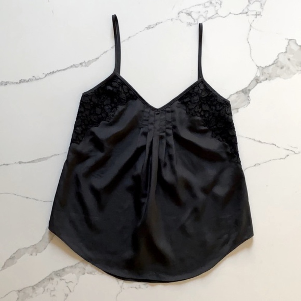 Talula Black Lace Trim Flow Tank Top